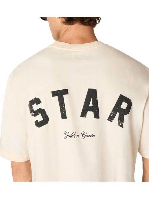 Relaxed fit t-shirt/ cotton jersey/ vintage treatment/ star golden goose print Golden Goose | GUP01873.P002418.11616ARTIC WOLF